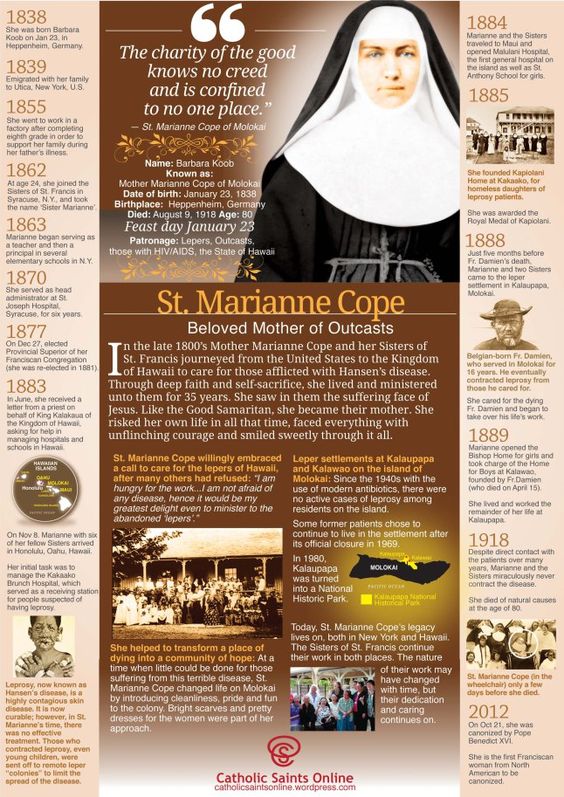st marianne cope - 23 jan