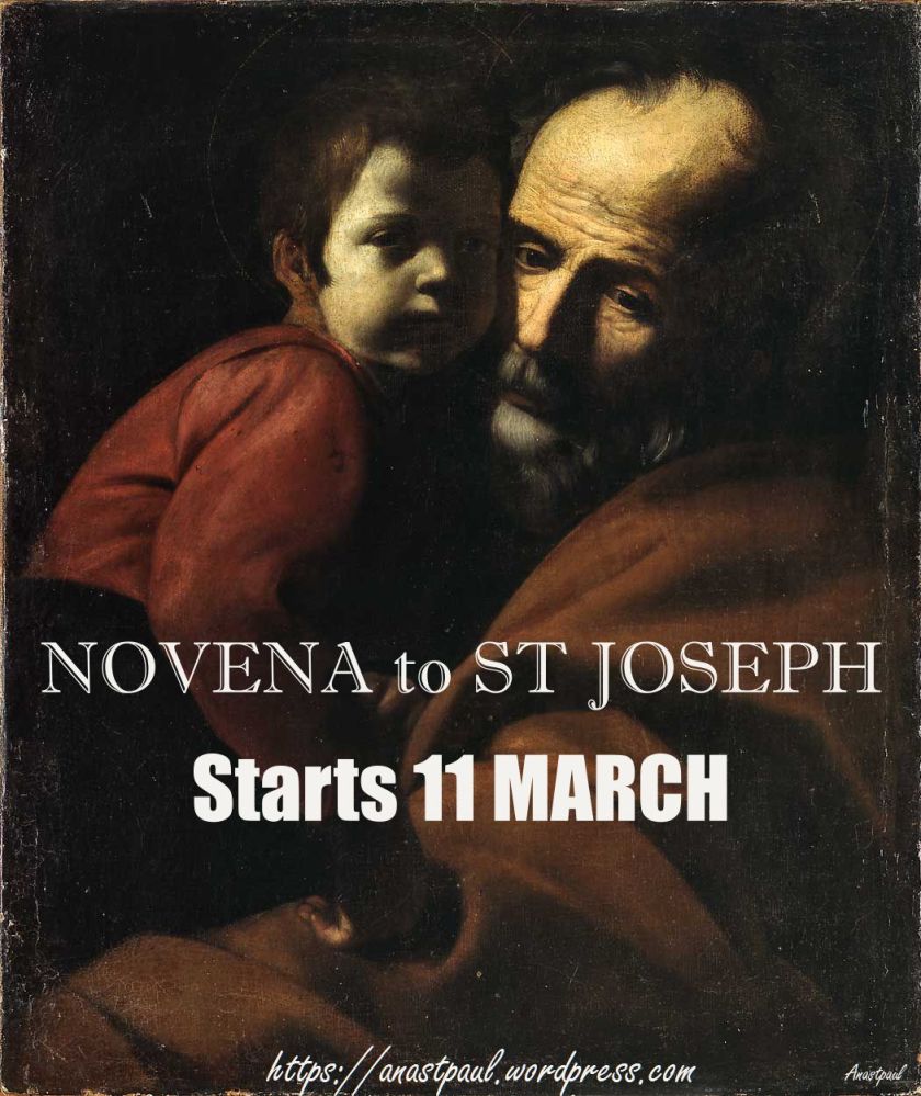 NOVENA TO ST JOSEPH STARTS 11 MARCH