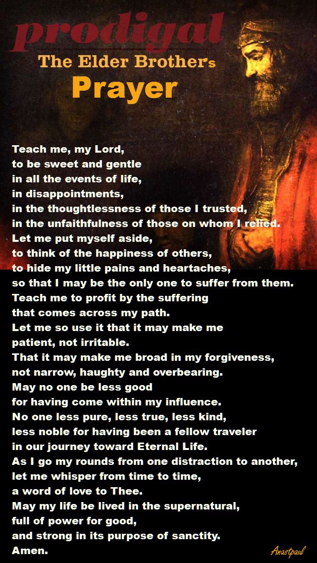 PRODIGAL ELDER BROTHER'S PRAYER