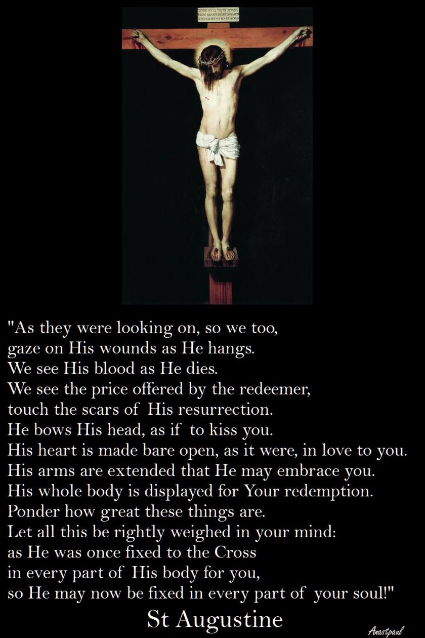 AS THEY WERE LOOKING ON SO WE TOO GAZE ON HIS WOUNDS-ST AUGUSTINE