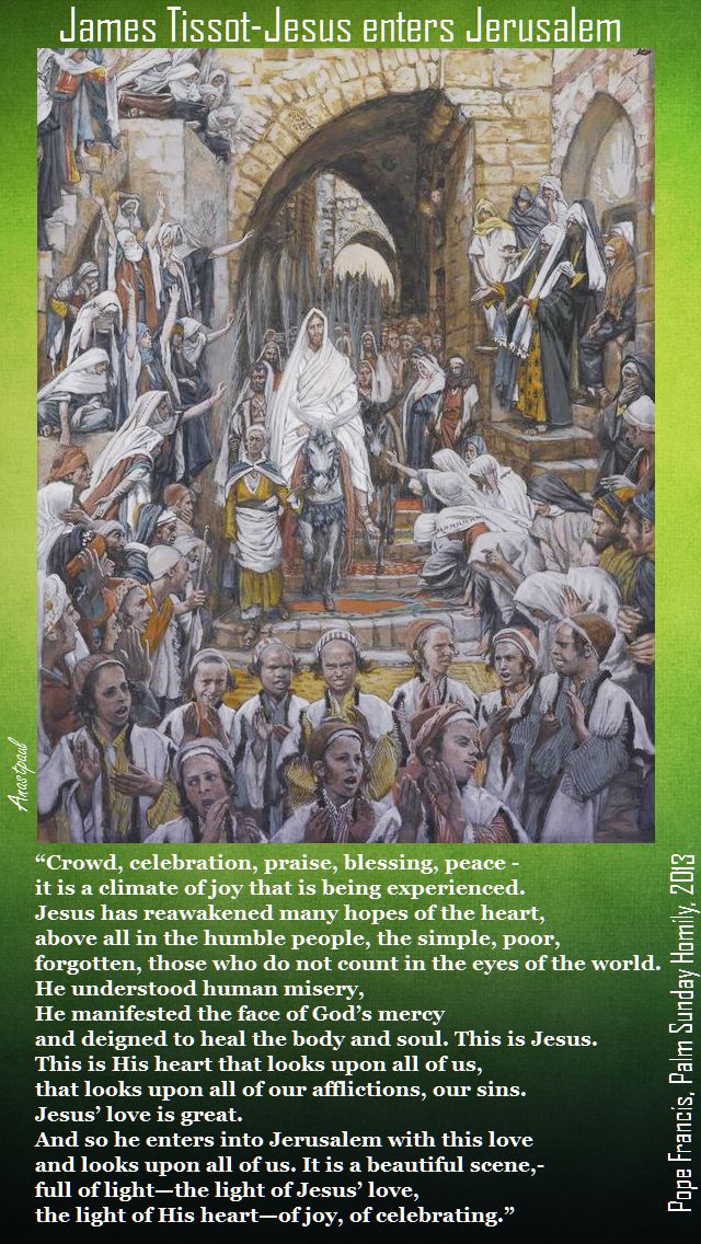 POPE FRANCIS PALM SUNDAY QUOTE 2013