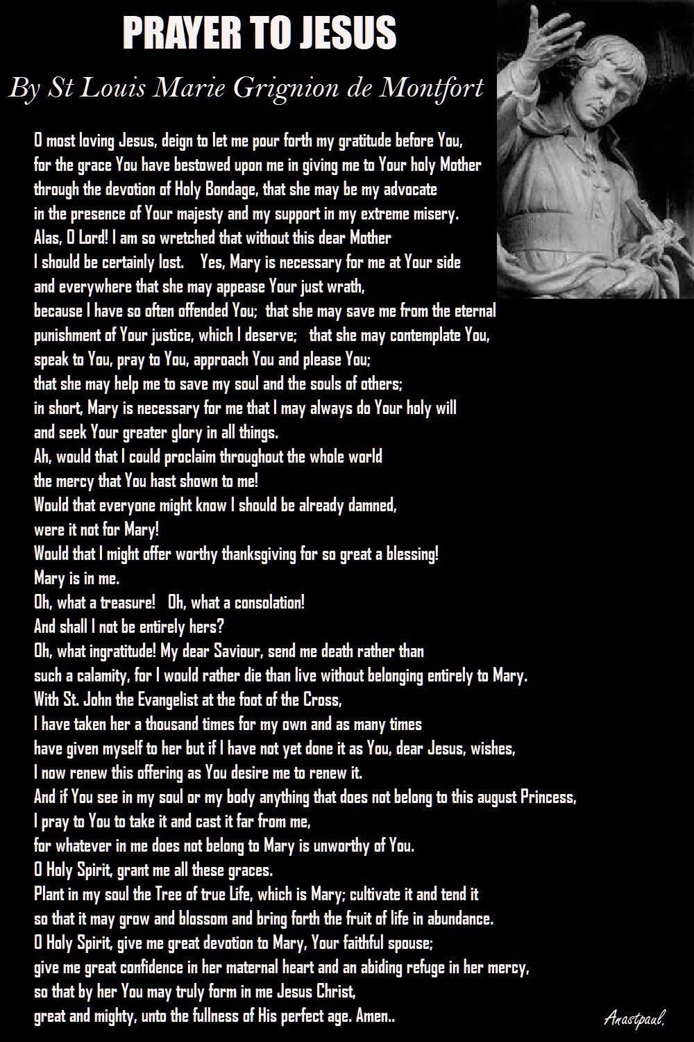 PRAYER TO JESUS - ST LOUIS DE MONTFORT