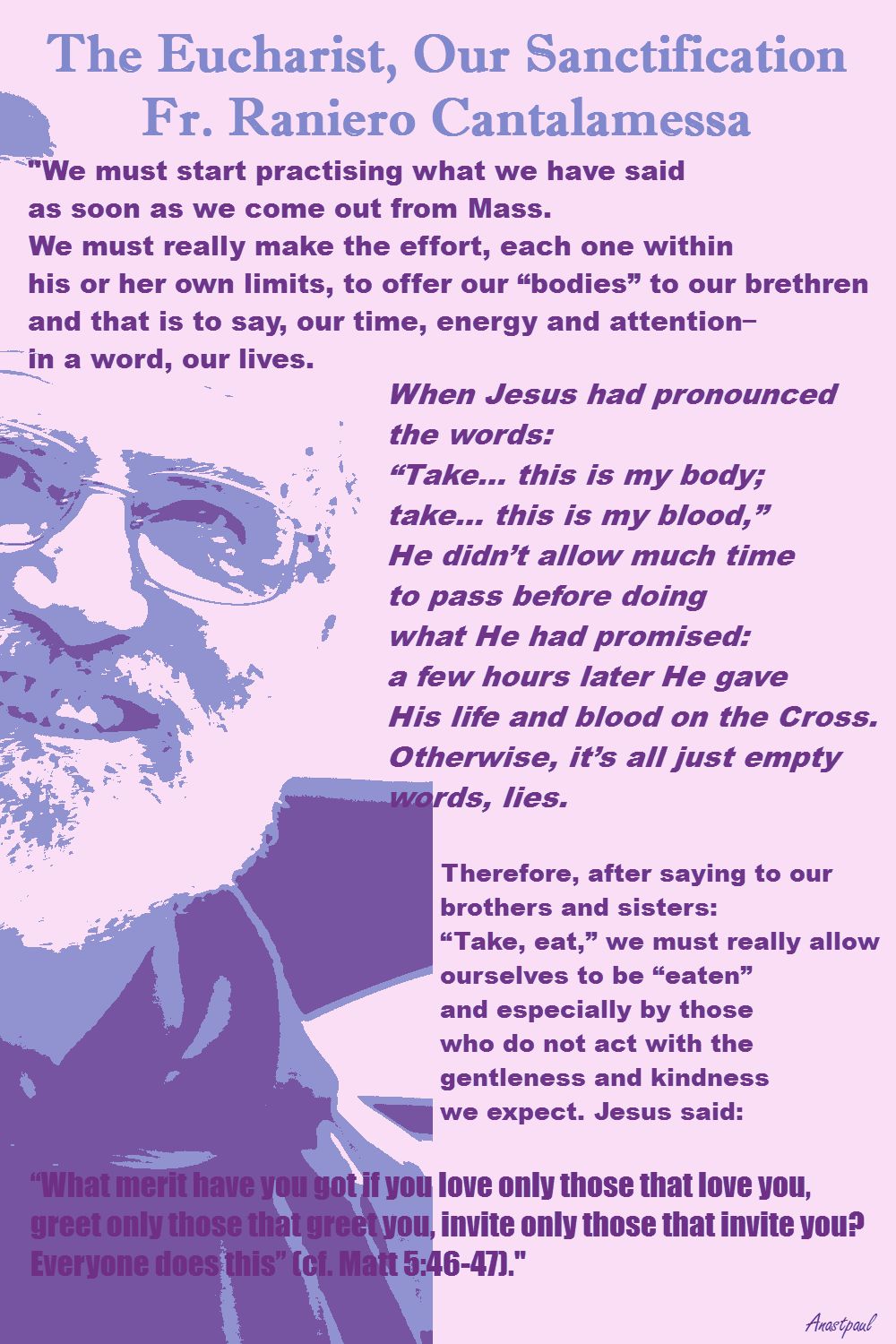 THE EUCHARIST OUR SANCTIFICATION - FR RANEIRO CANTALAMESSA LENT 2017.jpg PURPLE