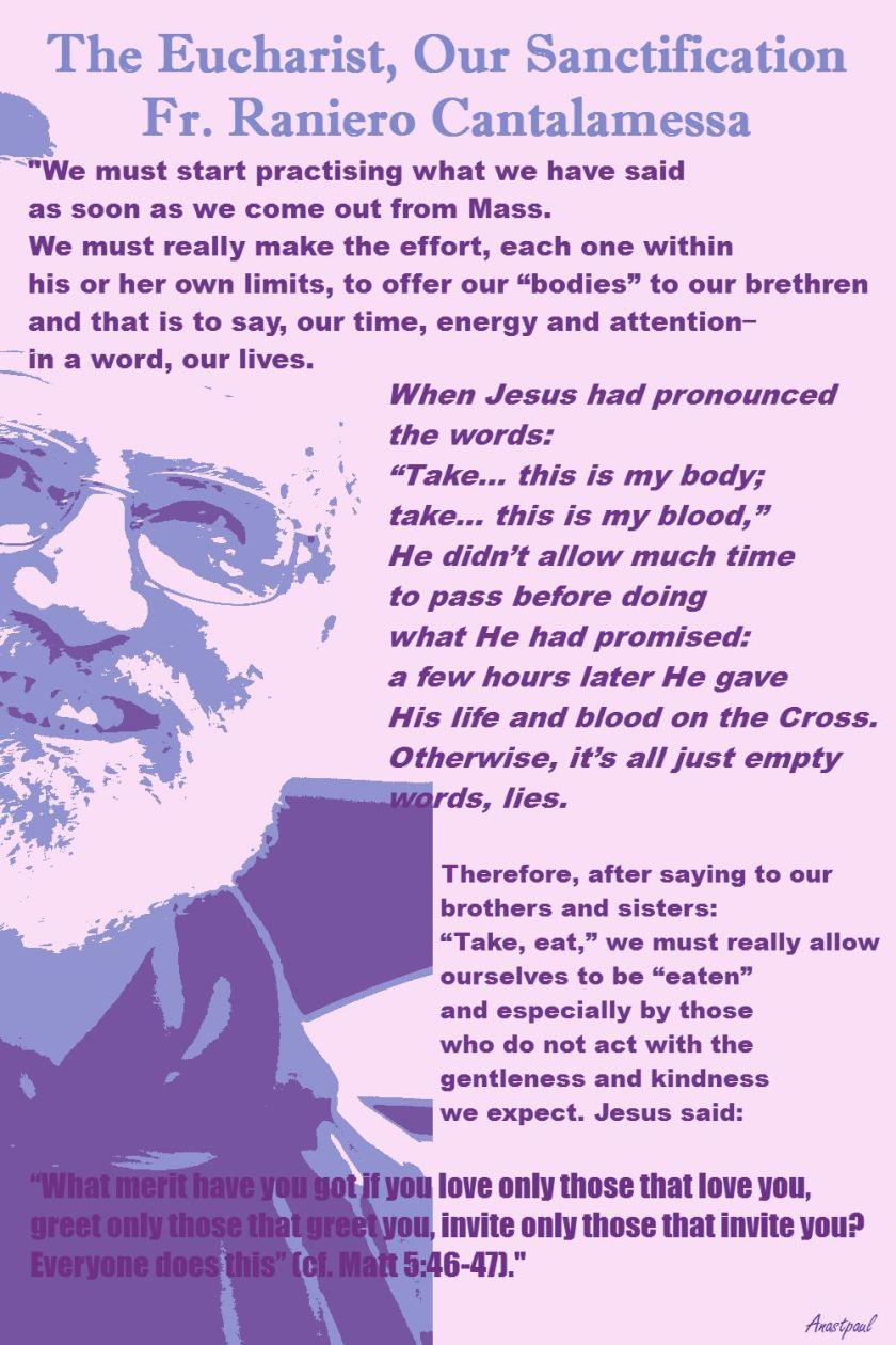 THE EUCHARIST OUR SANCTIFICATION - FR RANEIRO CANTALAMESSA LENT 2017.jpg PURPLE