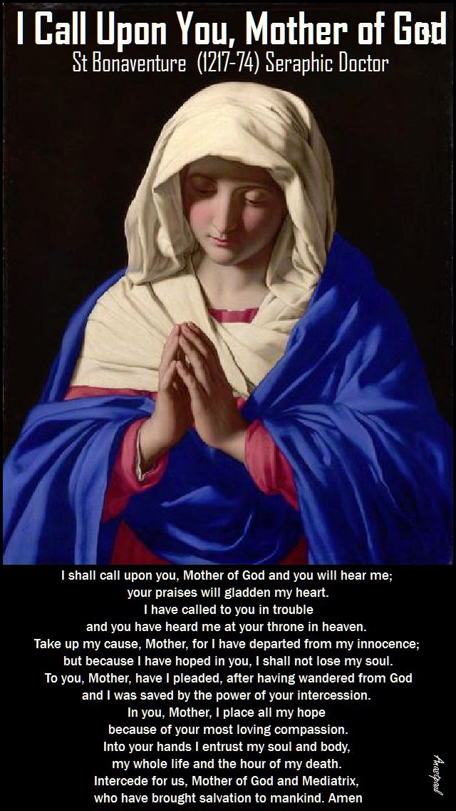 i call upon you mother of god, st bonaventure