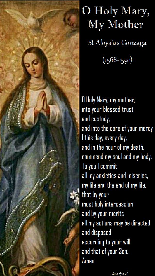 o holy mary my mother -st aloysius gonzaga
