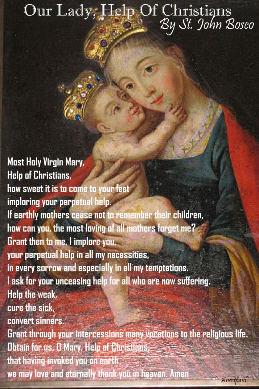OUR LADY HELP OF CHRISTIANS PRAYER BY ST JOHN BOSCO