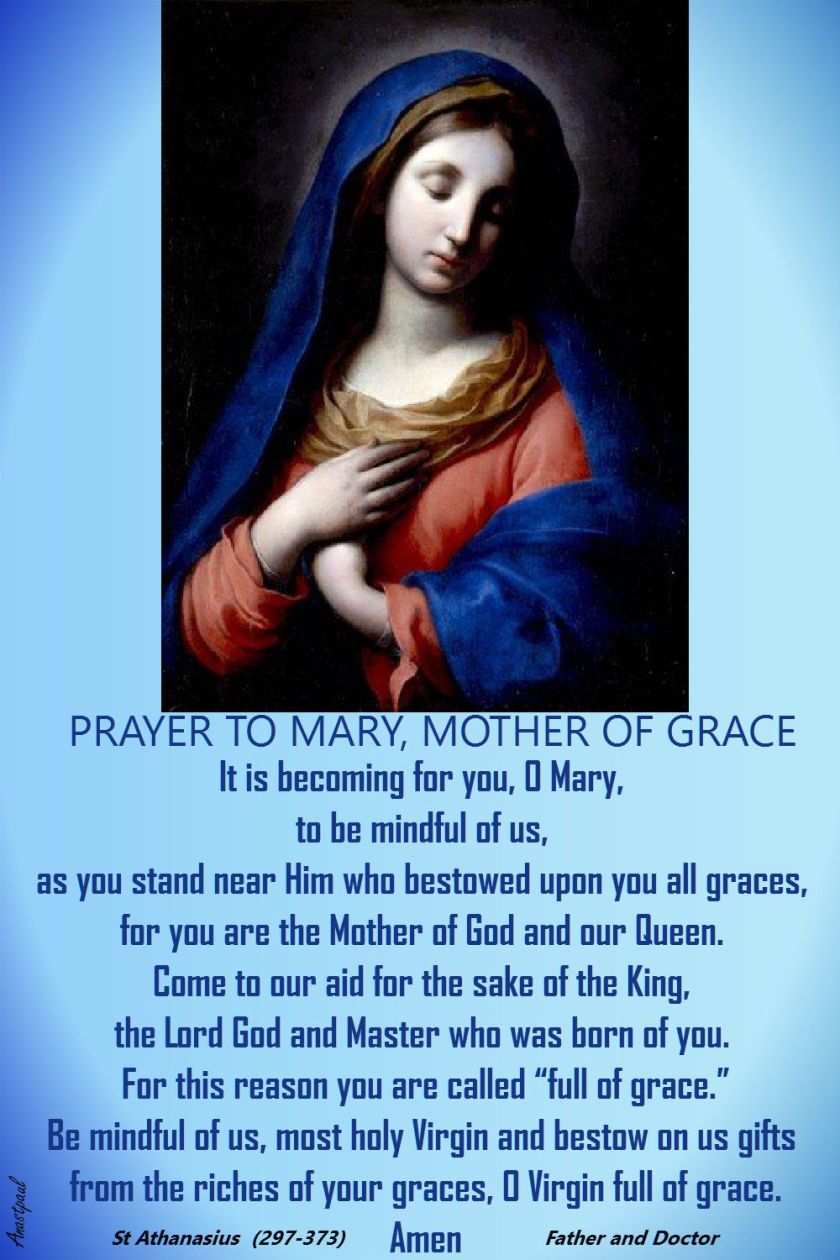 PRAYER TO MARY MOTHER OF GRACE-ST ATHANASIUS