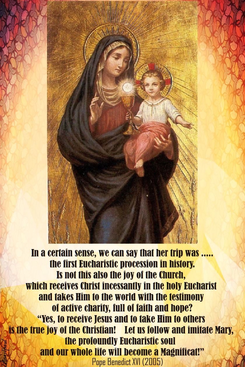 the first eucharistic procession in history-pope benedict on the visitation