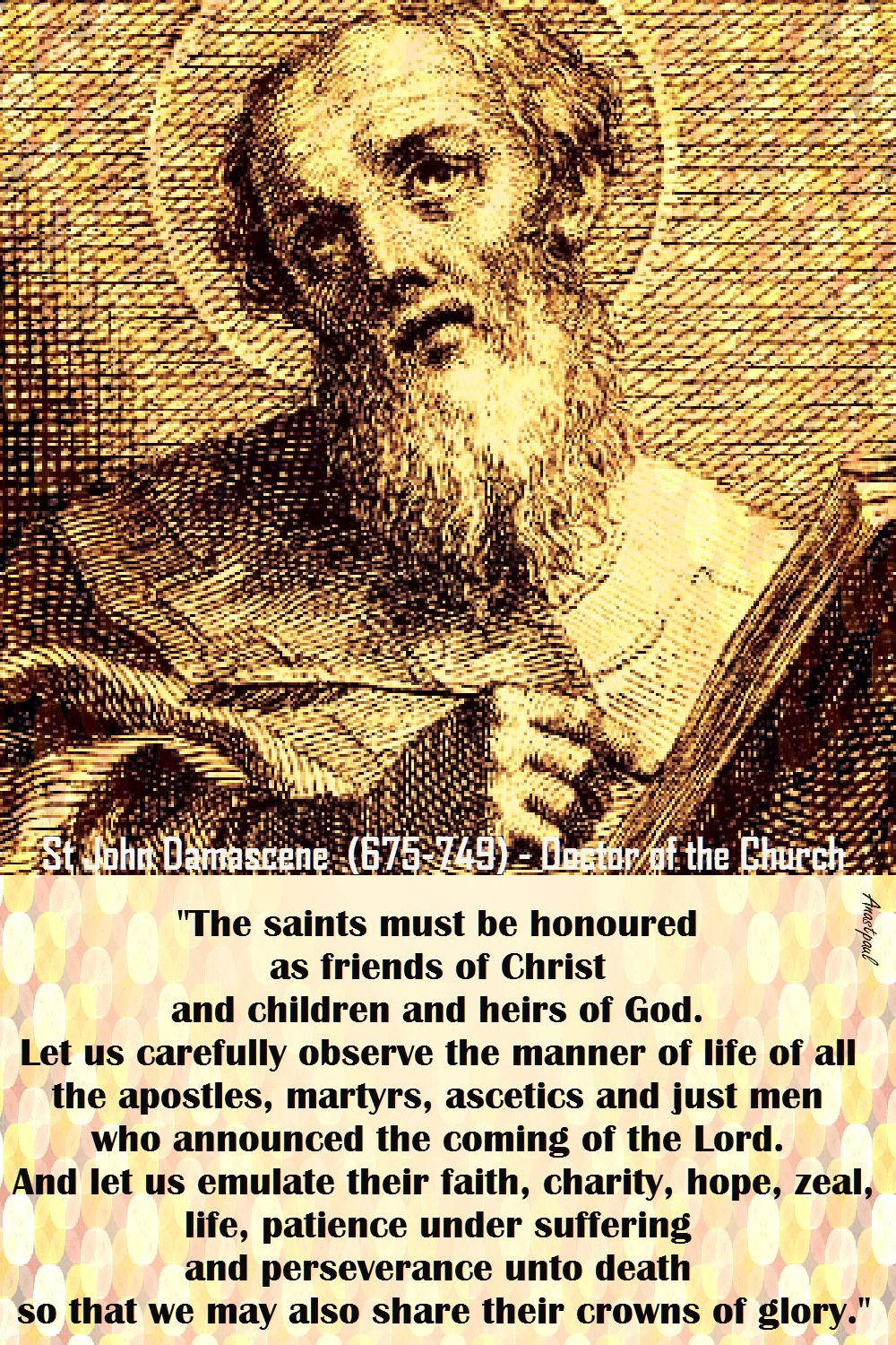 the saints must be honoured-st john damascene doctor of the church (675-749)