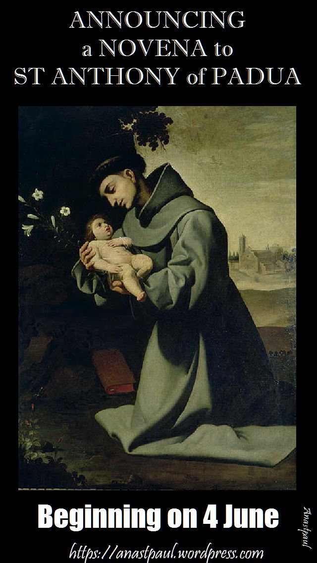 annoucing a novena to st anthony of padua