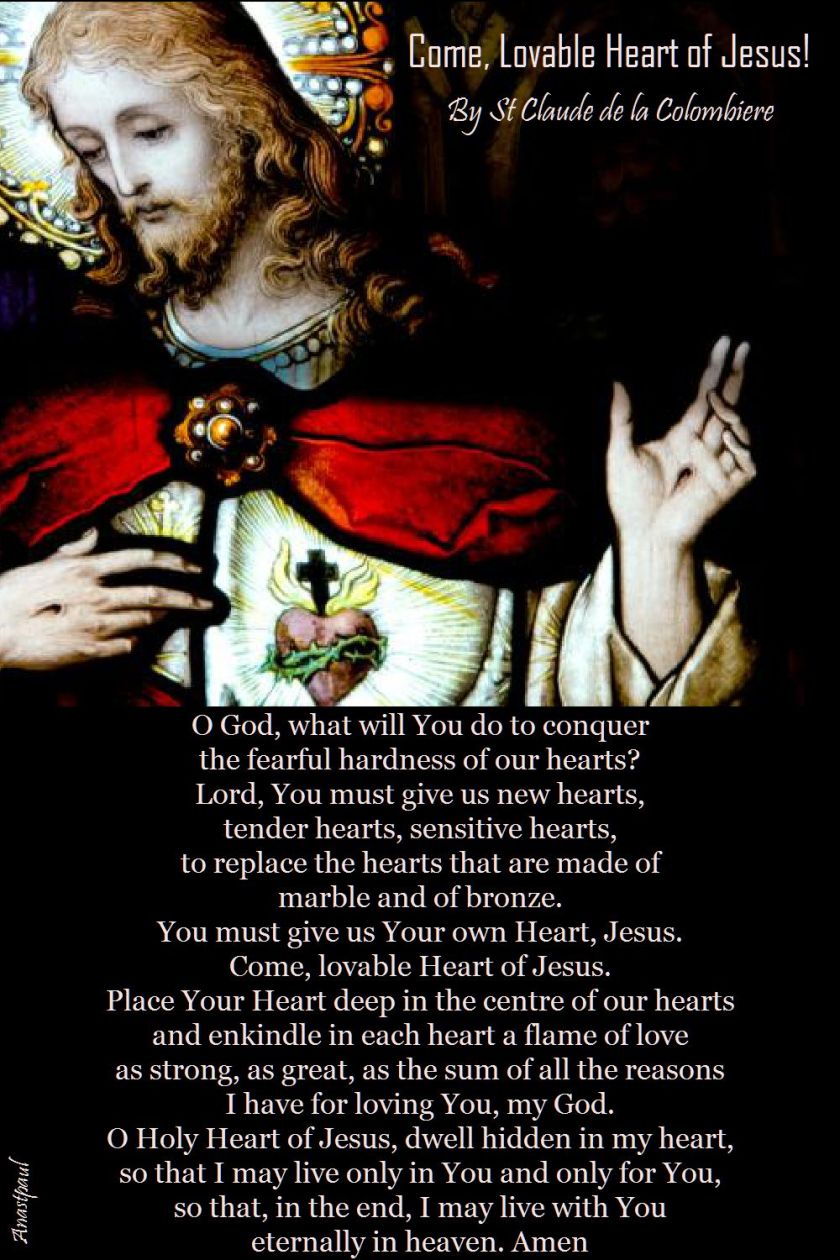 come, lovable heart of jesus - st claude de la colombiere