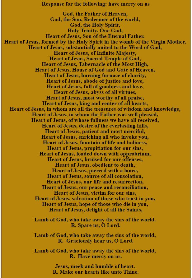 litany of the sh 2 - sh 8