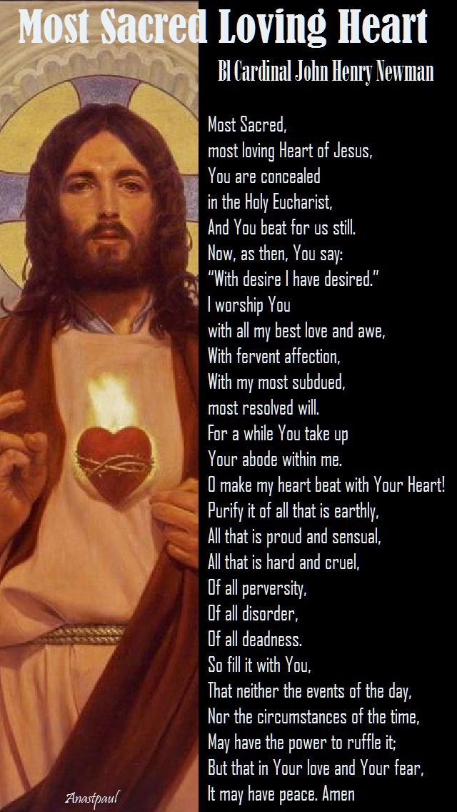 most sacred, most loving heart - cardinal joh henry newman