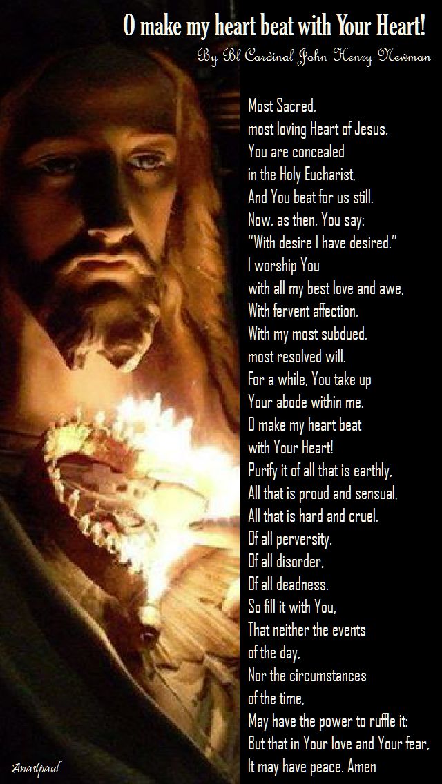 o make my heart beat with your heart!-bl john henry newman
