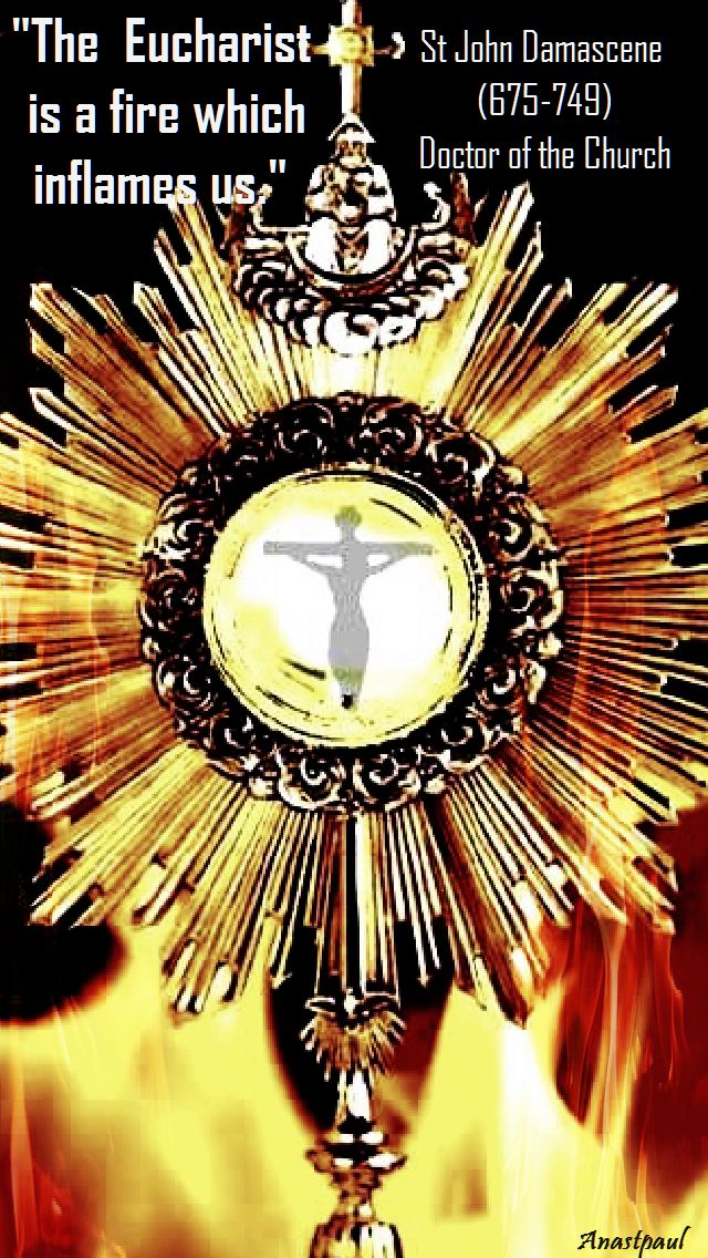 the eucharist is a fire which enflames us - st john damascene
