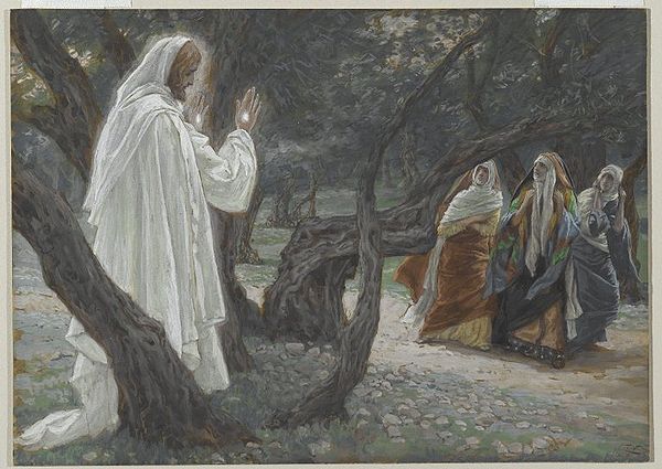 600px-Jesus_Appears_to_the_Holy_Women_at the tomb - james tissot