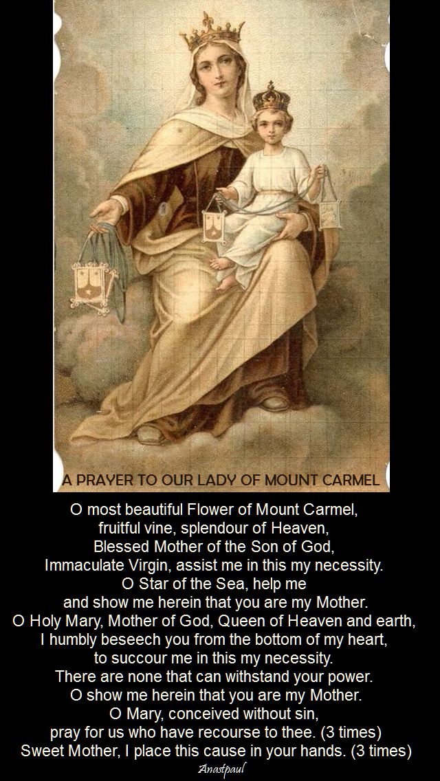 a prayer to our lady of mt carmel