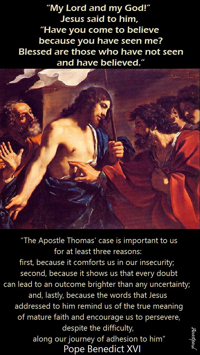 pope benedict - the apostle Thomas case