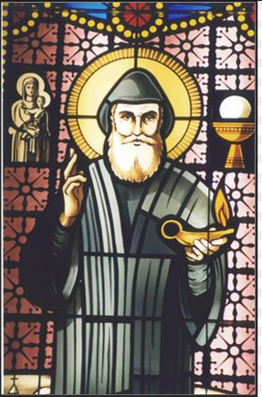 st charbel makhluf with holy eucharist