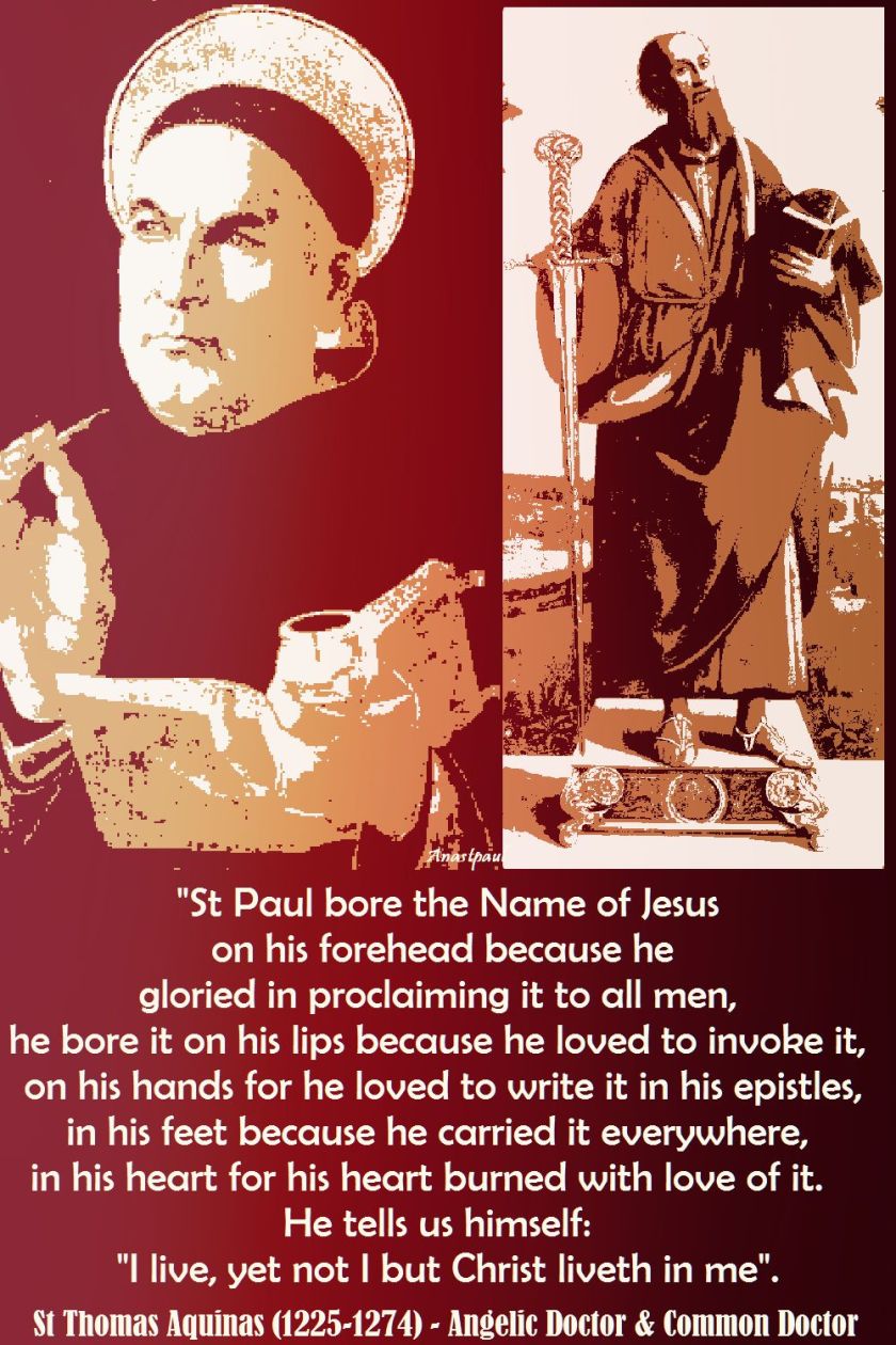 st paul bore the name of Jesus-st thomas aquinas