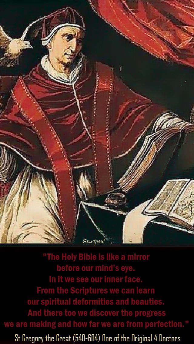 the holy bible is like a mirror - st gregory he great