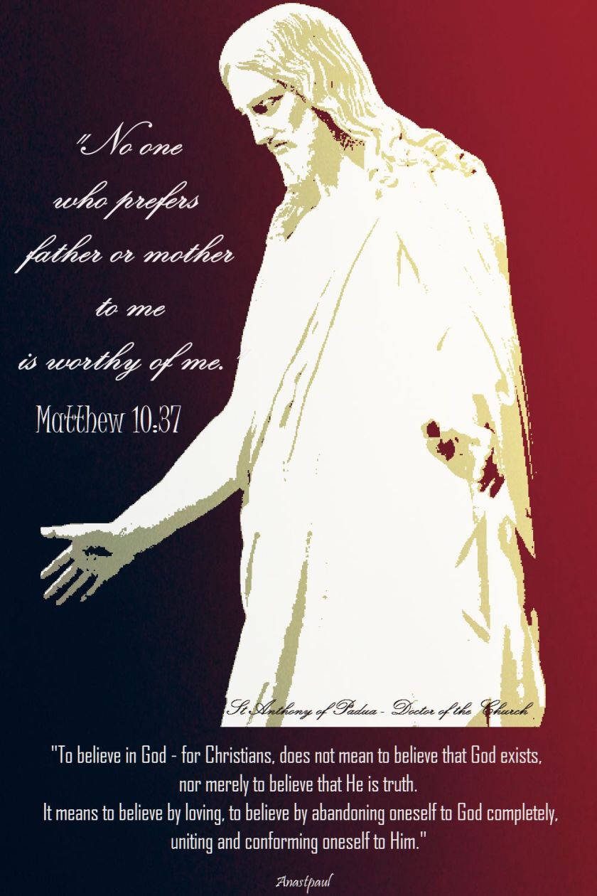 to believe in God - st anthony of padua