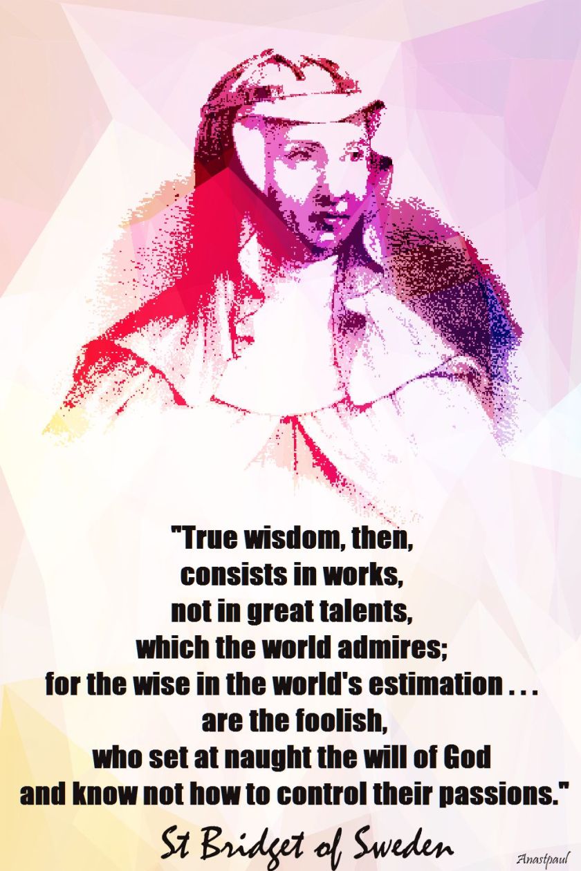 true wisdom, then - st bridget