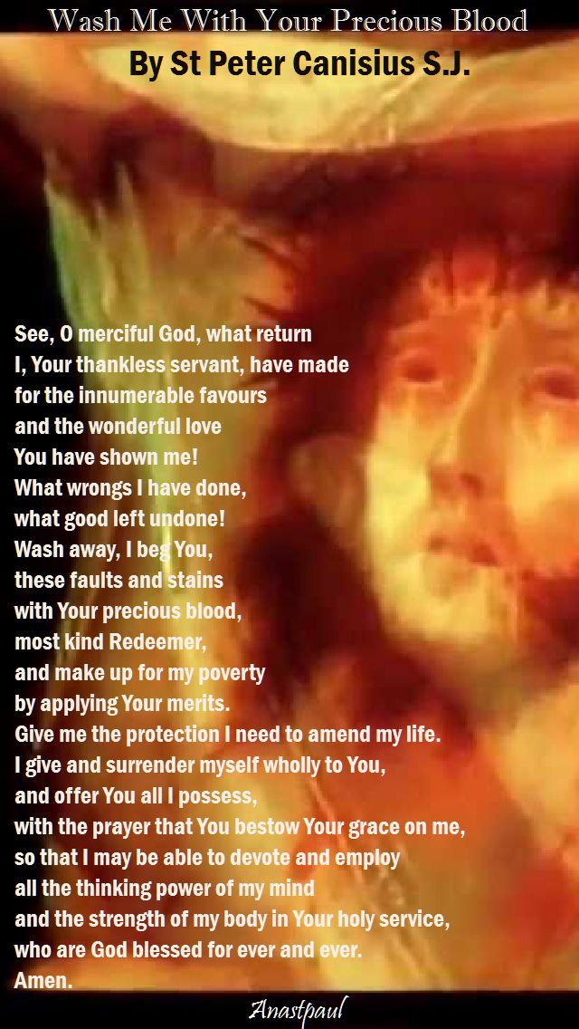wash me with yur precious blood - st peter canisius sj