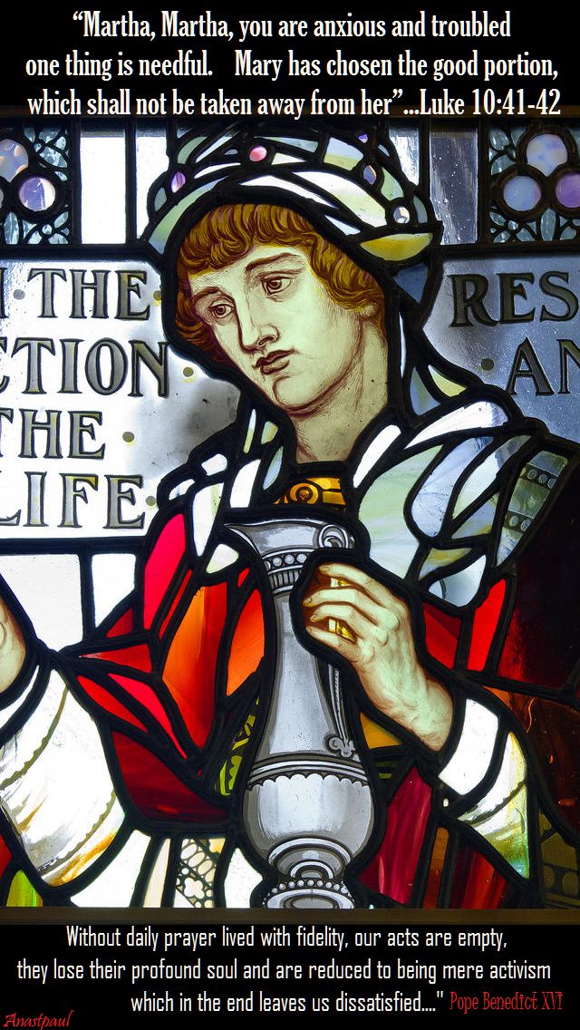 without daily prayer - pope benedict