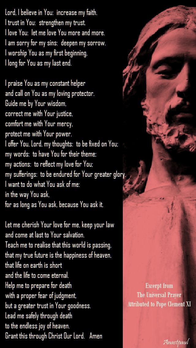 EXCERPT 3 NO 2 FROM THE UNIVERSAL PRAYER - POPE CLEMENT XI