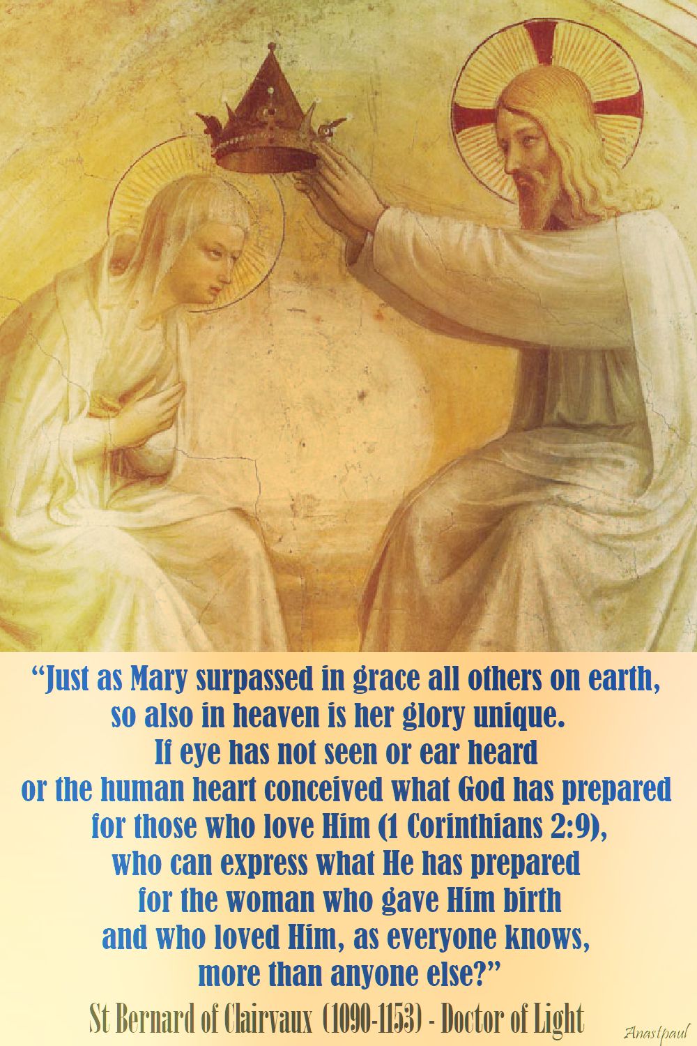 just as mary surpassed in grace - st bernard