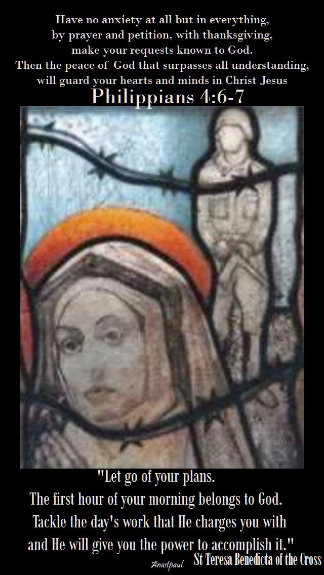 let go of your plans - st teresa benedicta