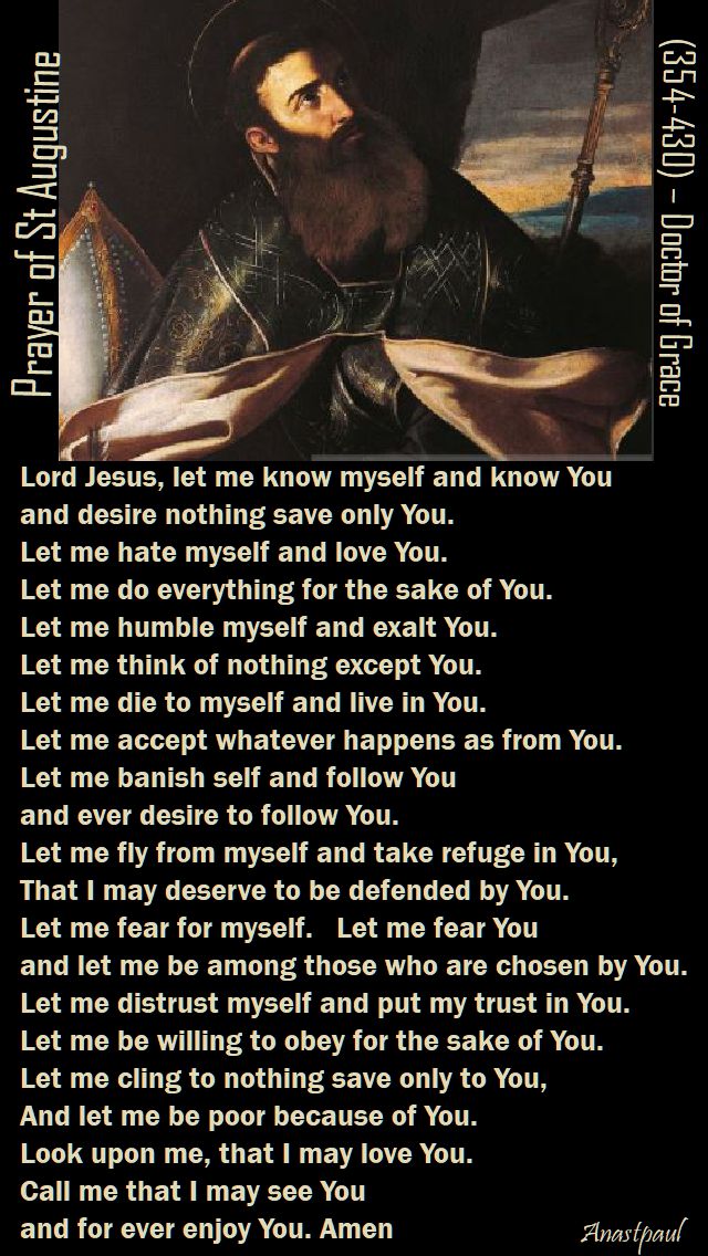 lord jesus, lt me know myself and know you - st augustine