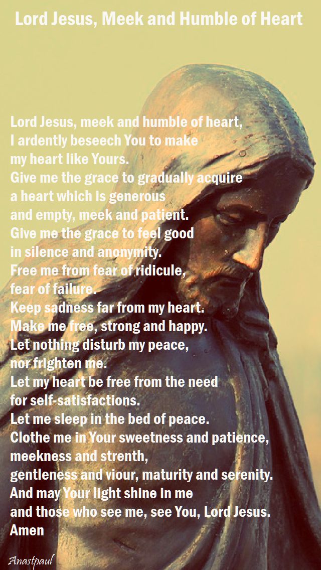 lord jesus meek and humble of heart - prayer
