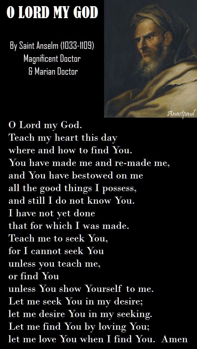 o lord my god - st anselm
