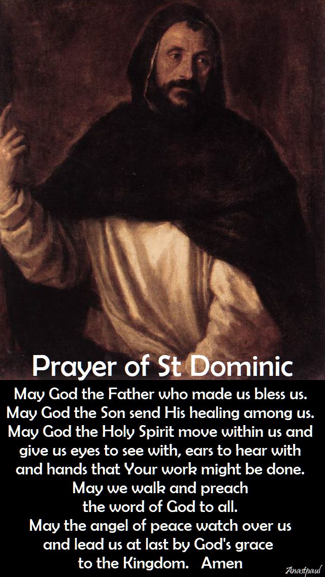 prayer of st dominic - may god the father