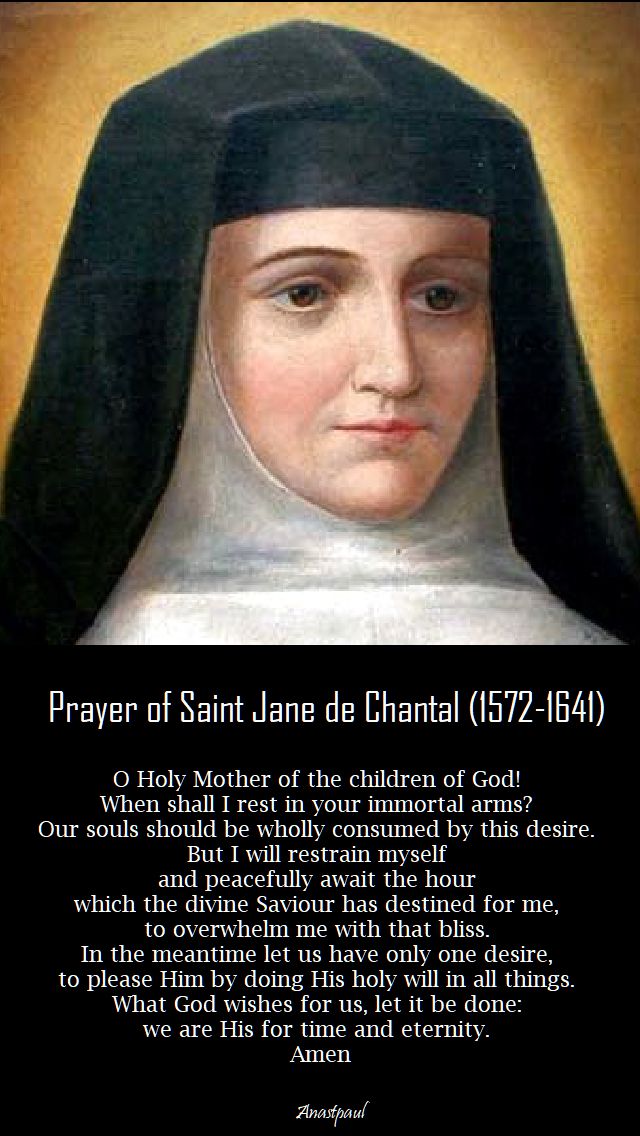 prayer of st jane de chantal