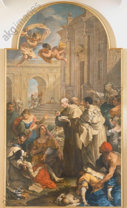 L.Mazzanti, Bernardo Tolomei pflegt.. - Mazzanti /Bernard Tolomei w.Plague Vict. - L. Mazzanti, Bernard Tolomeï soignant...