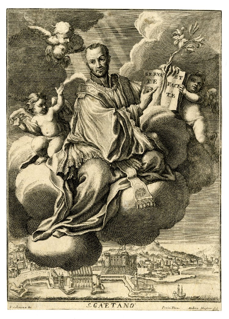 St Cajetan, after the painting by Francesco Solimena, published in 1700 by Paolo Petrini.