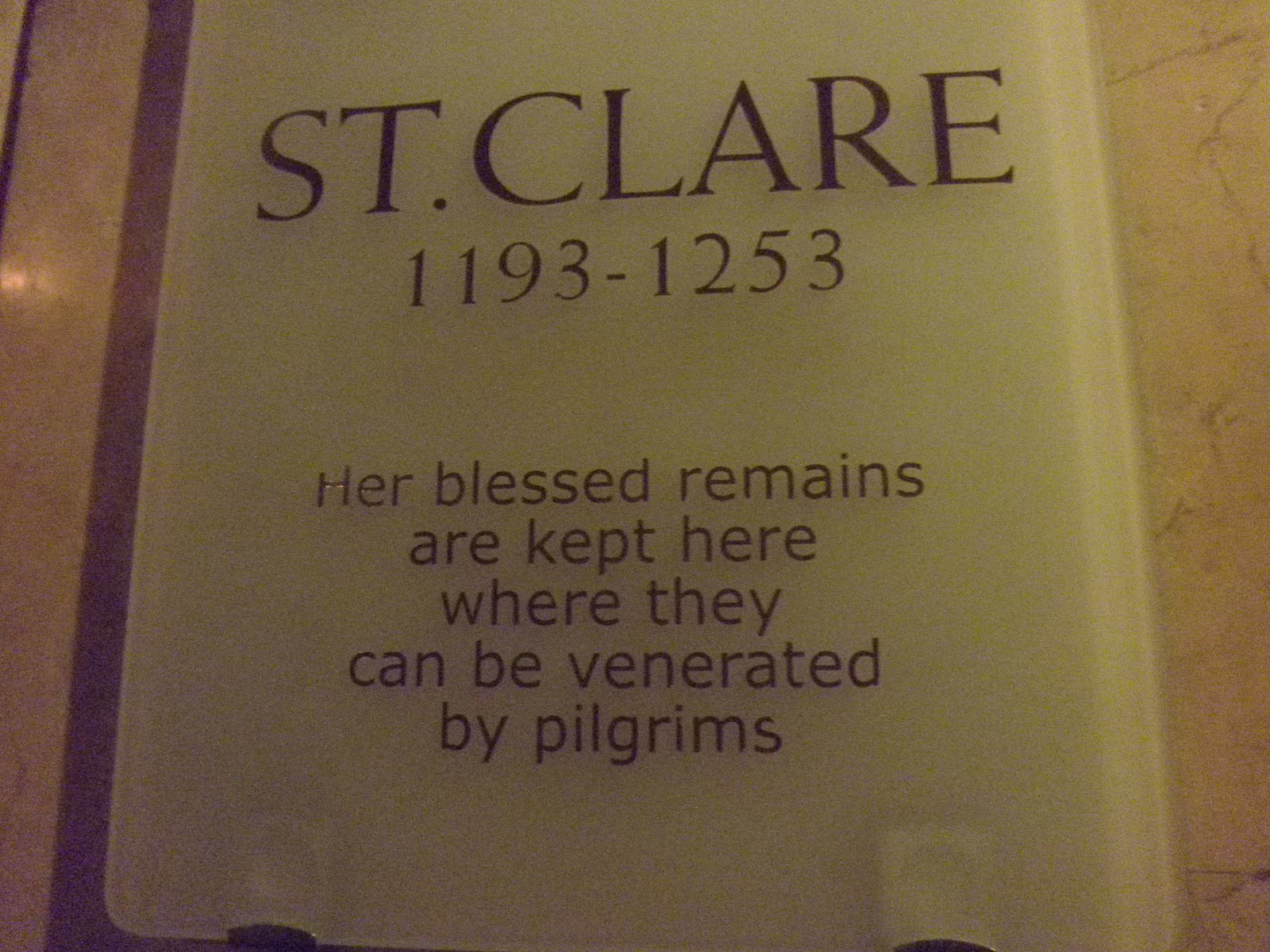 st clare relics