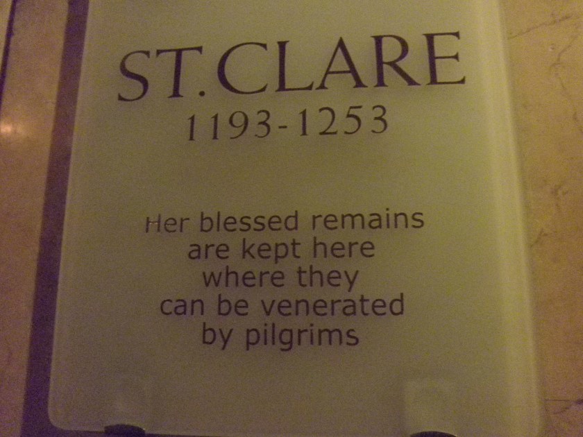 st clare relics