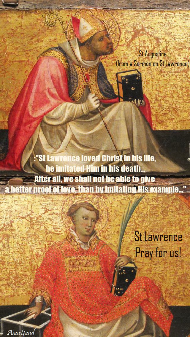 st lawrence imitated Christ in his life - st Augustine