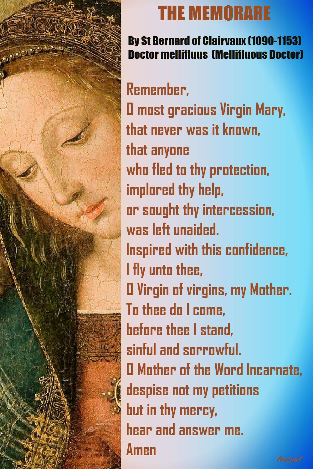 THE MEMORARE - ST BERNARD
