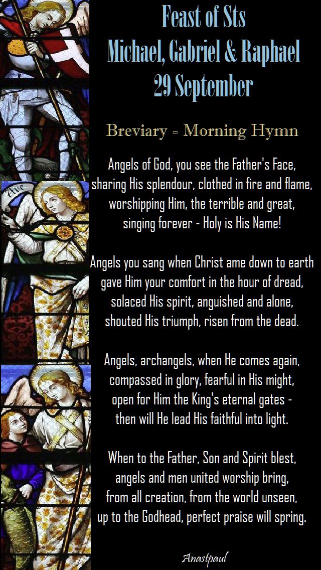 breviary morning hymn - 3 archangels - 29 sept 2017