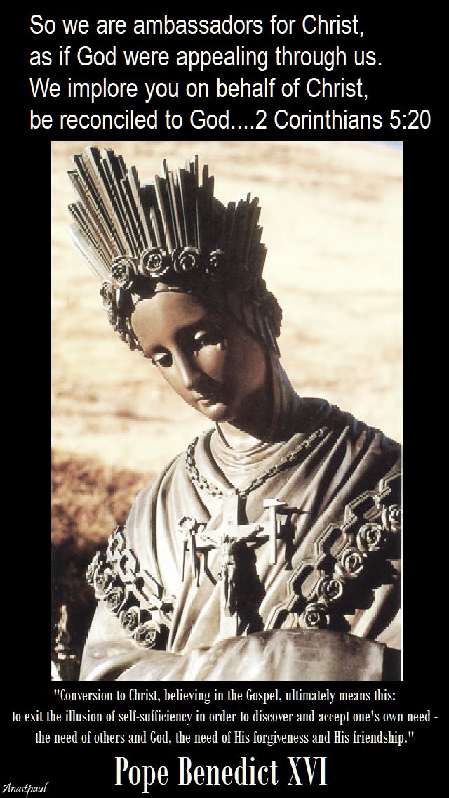 conversion to christ, believing in the Gospel - pope benedict = 19 sept 2017