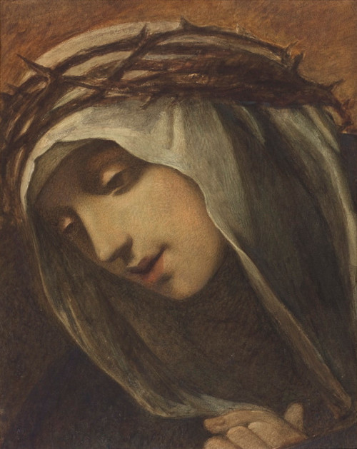 LARGE - Teofil Kwiatkowski 1809-1891 (Polish), Our Lady of Sorrows