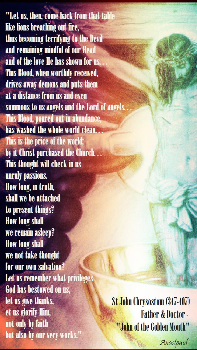 let us then come from that table - st john chrysostom