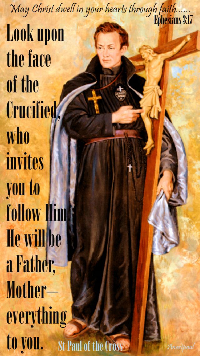 look upon the face - st paul of the cross - memorial of vincent strambi 25 sept 2017