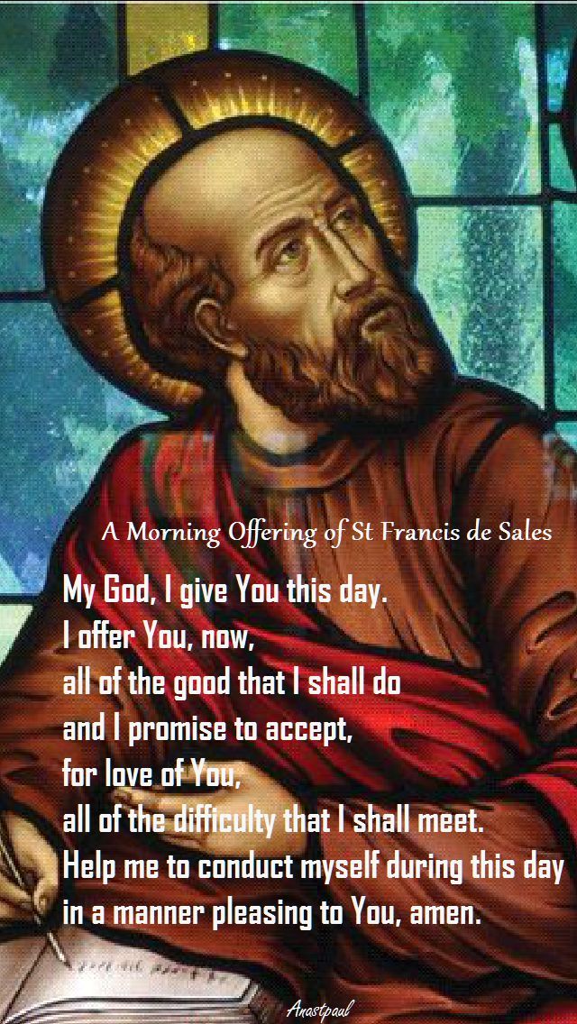 morning offering by st francis de sales